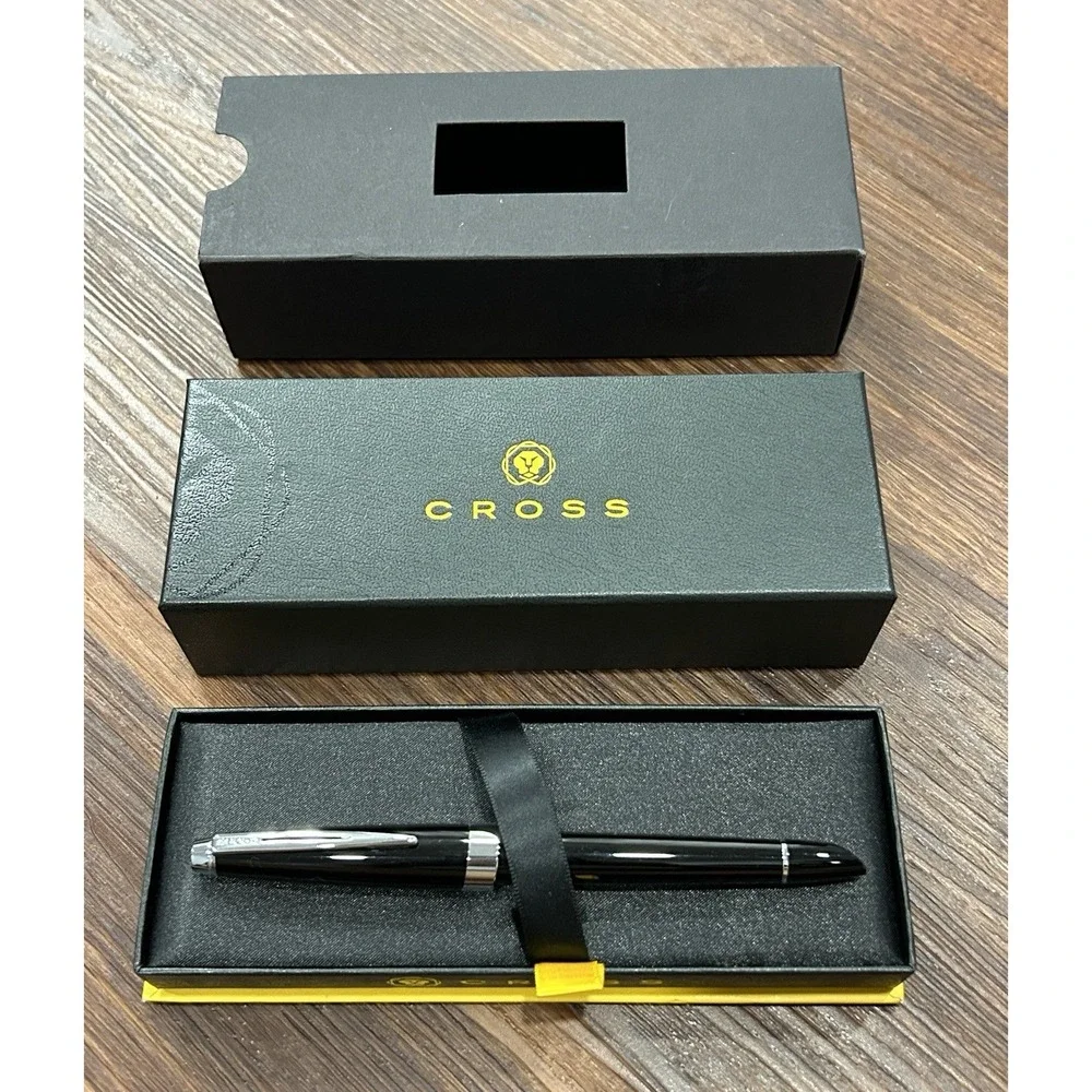 Cross Aventura Ballpoint Pen Onyx Black With Chrome Trim With Gift Box New